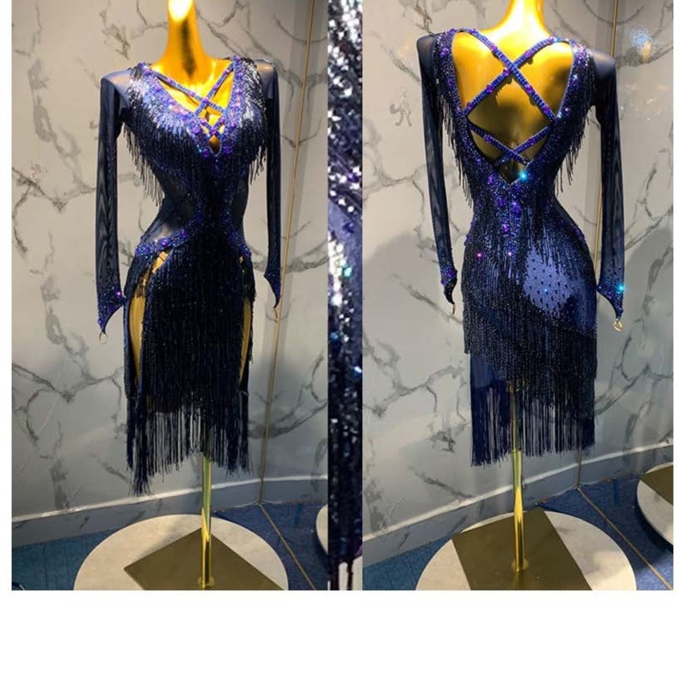 Latin, Rhythm beaded competition dress
